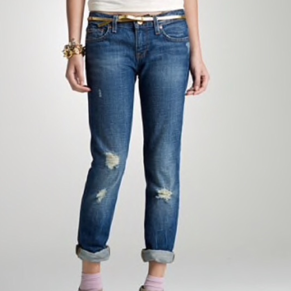 |•J. Crew•| Distressed Vintage Wash Jeans